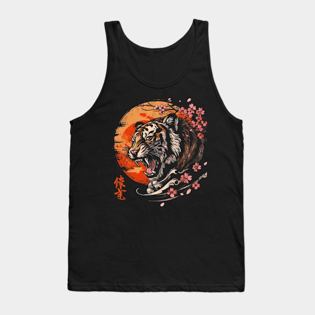 Tiger Color Contrast Tank Top by GodeleineBesnard